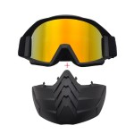 Masca protectie fata din plastic dur + ochelari ski, lentila multicolora, model MD02